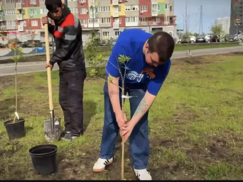Акция «Сирень Победы», ставшая частью большой патриотической акции «Сады Победы», прошла в Лобне 9 мая
